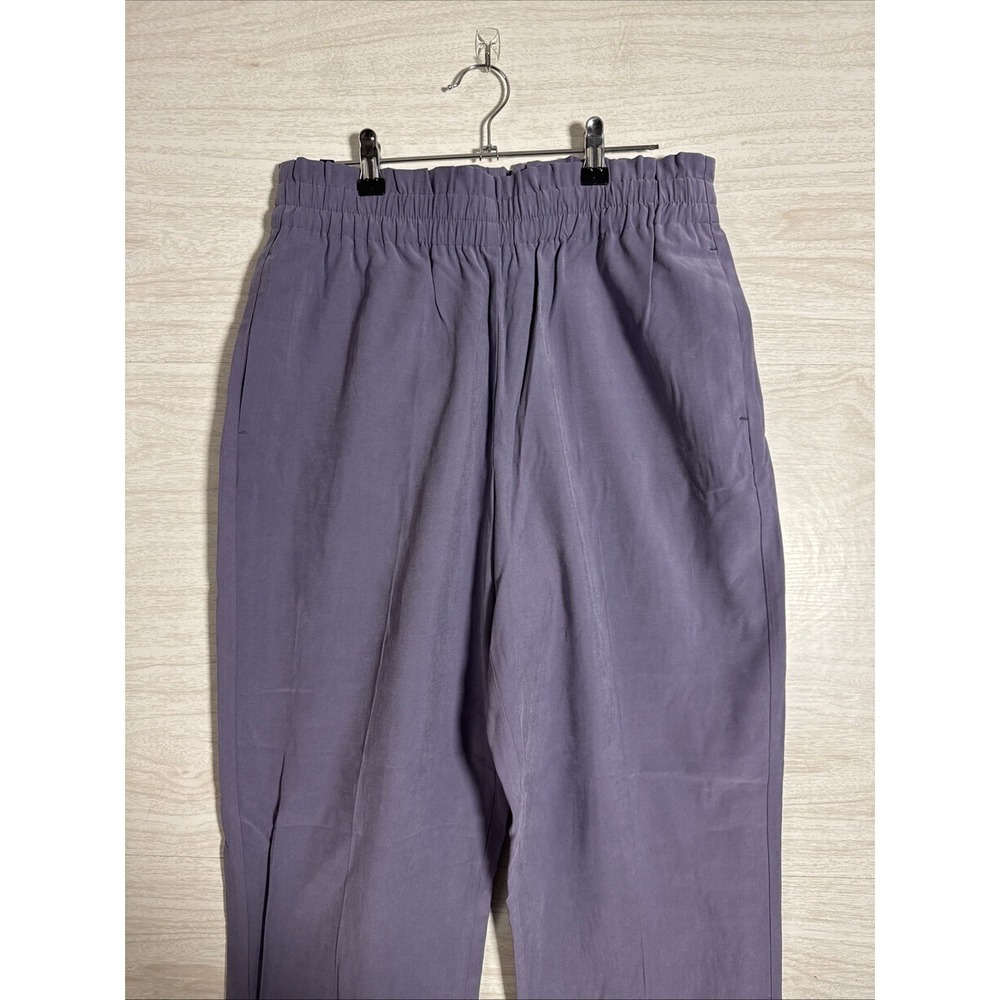 Ann Taylor Factory lavender Paperbag stretch high-rise Elastic Waist Sz Med - Picture 3 of 7
